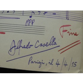 CASELLA Alfredo Nymphs and Shepherds Purcell Manuscrit Orchestre 1915