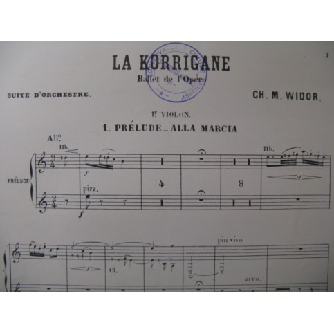 WIDOR Ch. M. LA Korrigane Suite Orchestre 1891