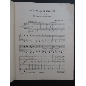 DE FALLA Manuel El Sombrero de Tres Picos Ballet Piano 1921