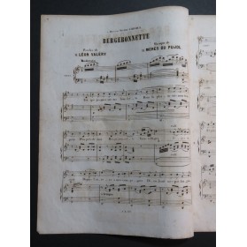 MONÈS DU PUJOL A. Bergeronnette Chant Piano XIXe siècle
