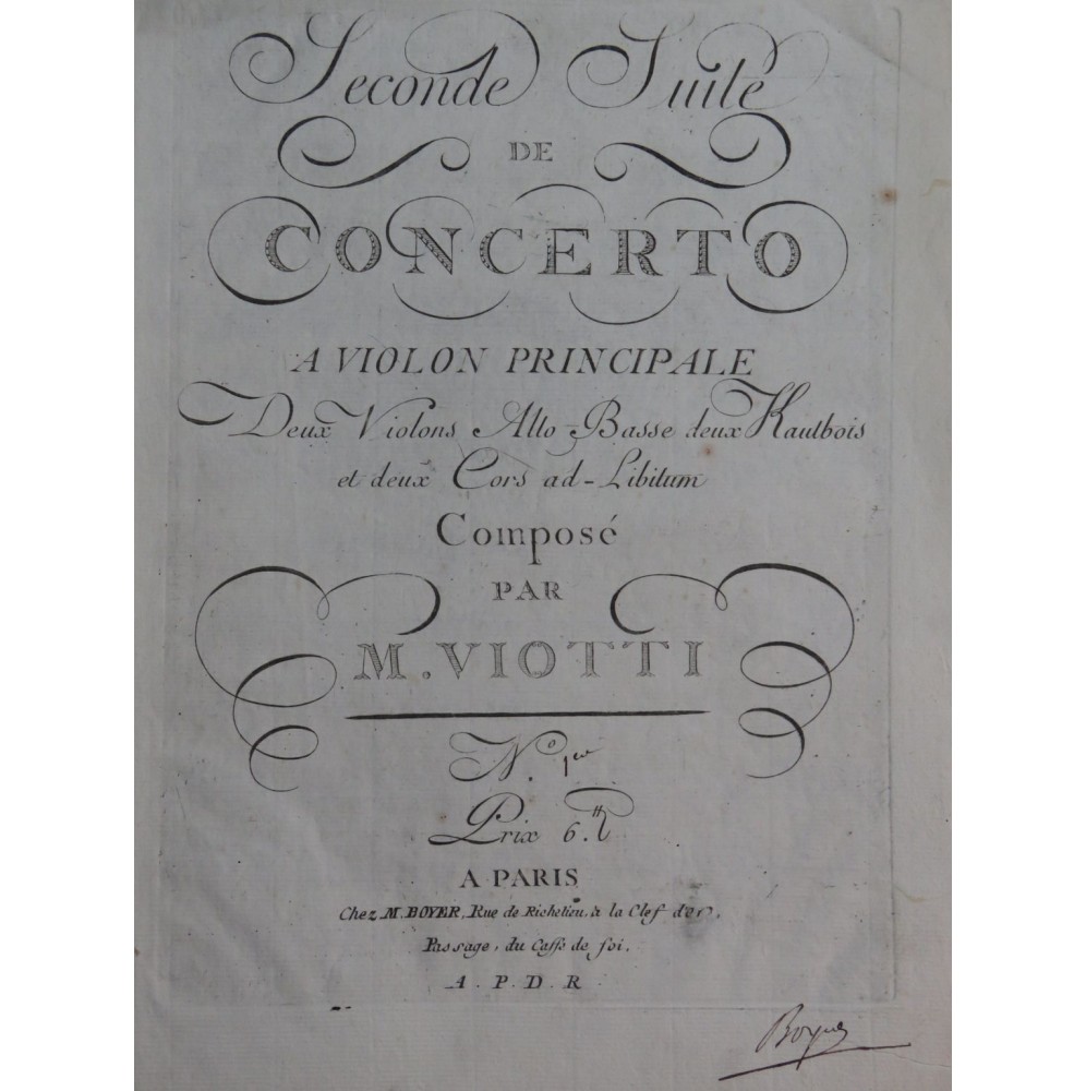 VIOTTI J. B. Seconde Suite de Concerto Violon XVIIIe siècle