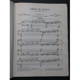 GROVLEZ Gabriel Coeur de Rubis Dédicace Chant Piano 1912