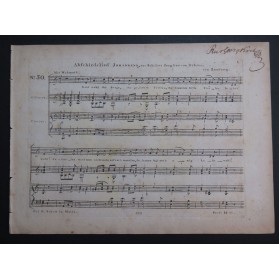 ZUMSTEEG Johann Rudolf Abschiedslied Johannens Chant Piano ou Guitare ca1805