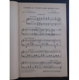 NAZARE-AGA Y.-K. Comme au Temps des Marquises Dédicace Chant Piano 1921