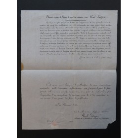 LÜTGEN Paul Lettre Autographe Signée à Adolphe Adam 1895