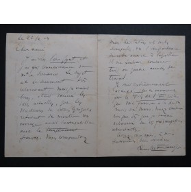 ERLANGER Camille Lettre Autographe Signée 1904