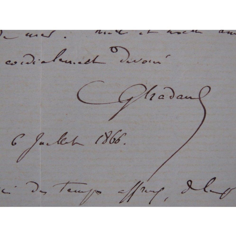 NADAUD Gustave Lettre Autographe Signée 1866