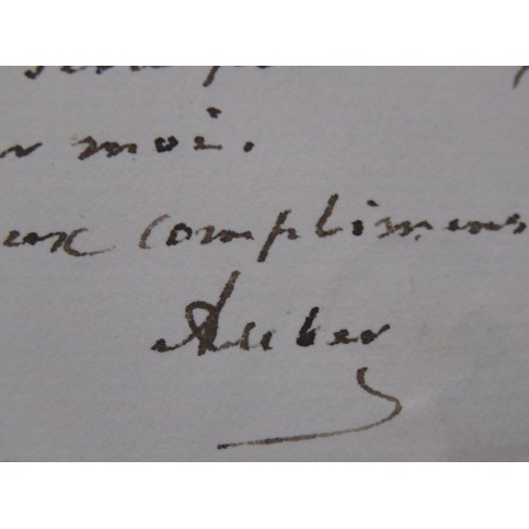 AUBER D. F. E. Lettre Autographe Signée 1869