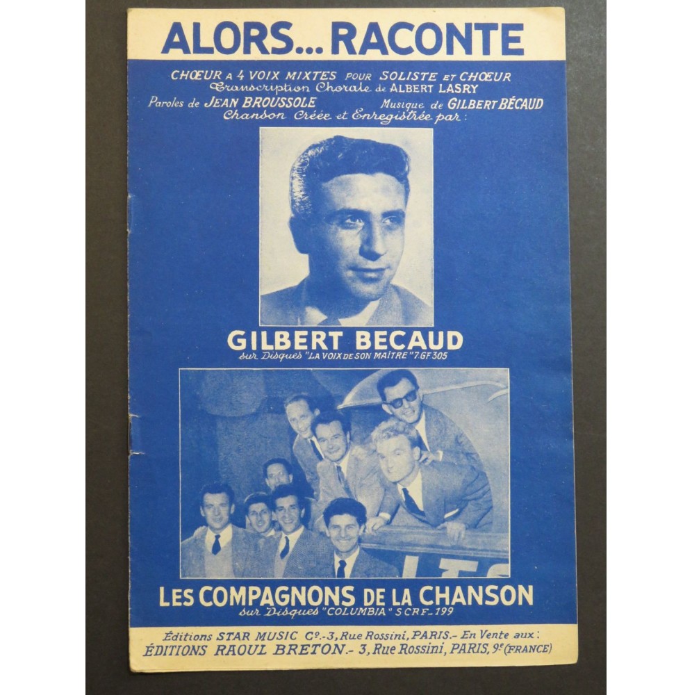 Alors Raconte Gilbert Bécaud Compagnons de la Chanson Chant 1956