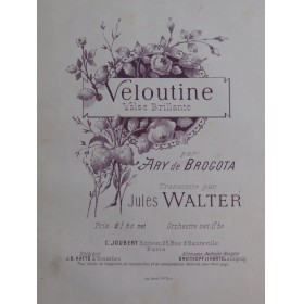 DE BROGOTA Ary Veloutine Valse Brillante Piano ca1896
