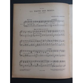 BERGER Rodolphe La Faute des Roses Piano 1903