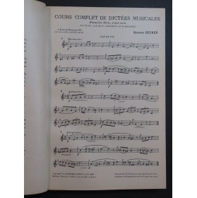 BECKER Georges Cours Complet de Dictées Musicales en 4 Volumes 1950