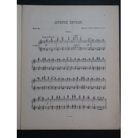 VAN GAEL Henri Joyeuse Entrée Piano 4 mains ca1875