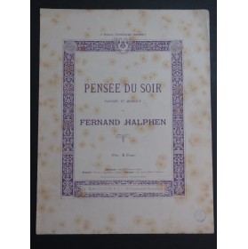 HALPHEN Fernand Pensée du Soir Chant Piano 1895