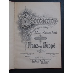 VON SUPPÉ Franz Boccaccio Opéra Piano solo ca1880
