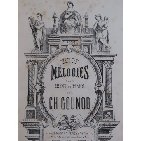 GOUNOD Charles Vingt Mélodies Vol 1 et 2 Chant Piano ca1880