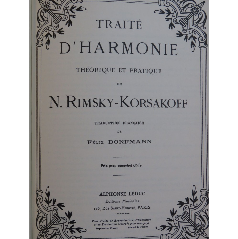 CHAILLEY CHALLAN Théorie RIMSKY-KORSAKOFF Harmonie