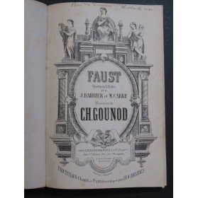 GOUNOD Charles Faust Opéra Piano Chant ca1880