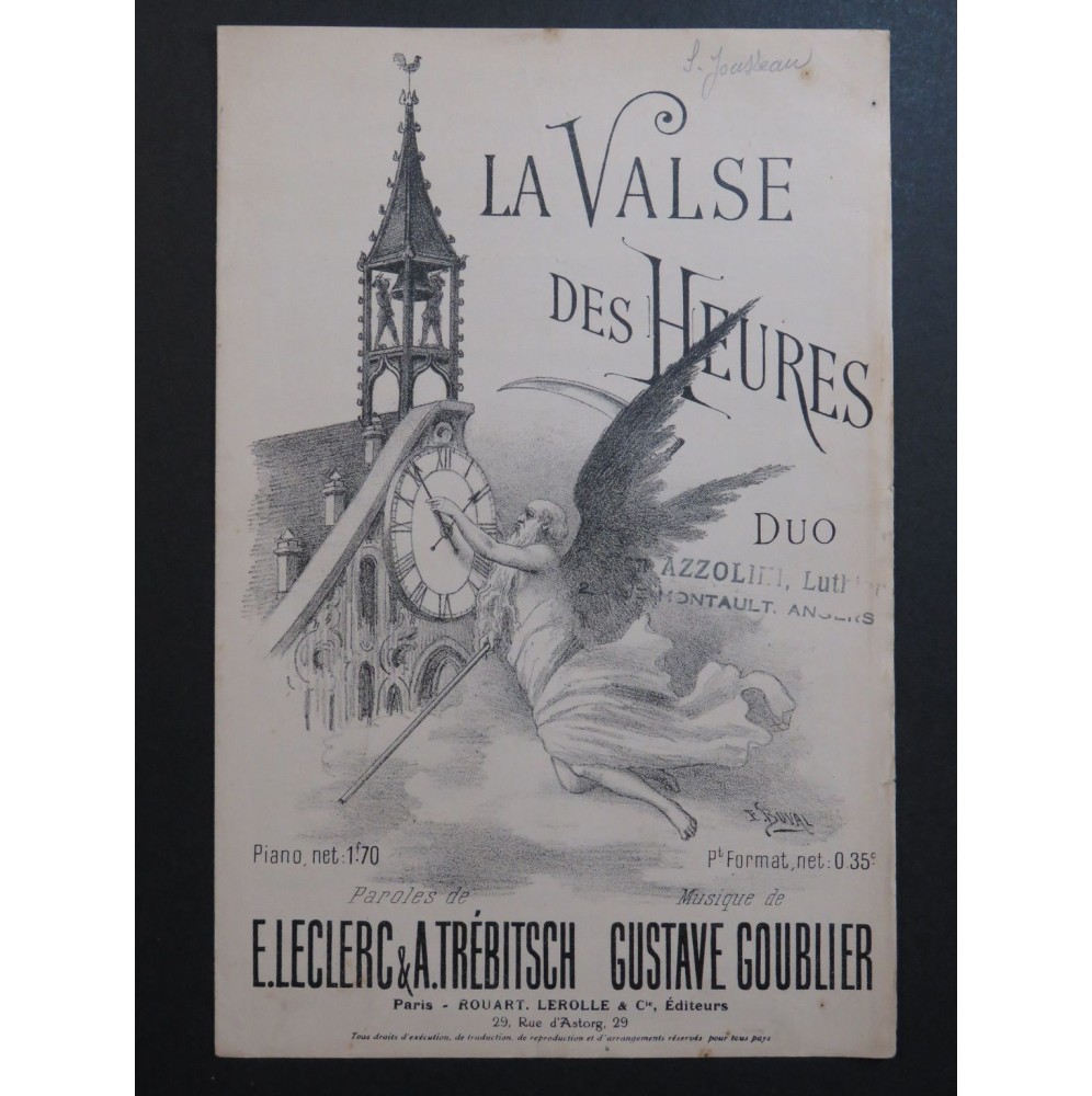 GOUBLIER Gustave La Valse des Heures Chant XIXe