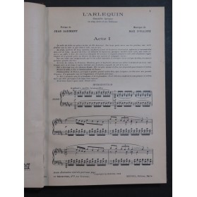 D'OLLONE Max L'Arlequin Opéra Chant Piano 1925
