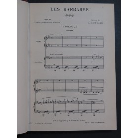 SAINT-SAËNS Camille Les Barbares Opéra Chant Piano 1901