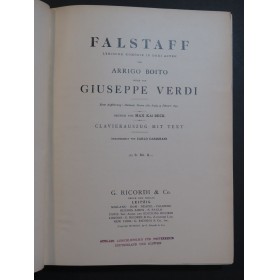 VERDI Giuseppe Falstaff Opéra Paroles en allemand Chant Piano 1913