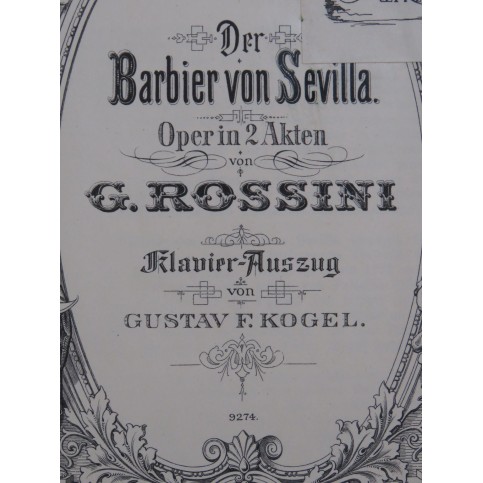 ROSSINI G. Der Barbier von Sevilla Opéra Allemand Italien Chant Piano