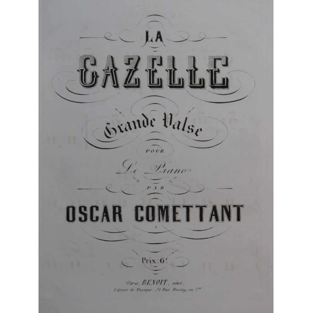COMETTANT Oscar La Gazelle Piano XIXe siècle