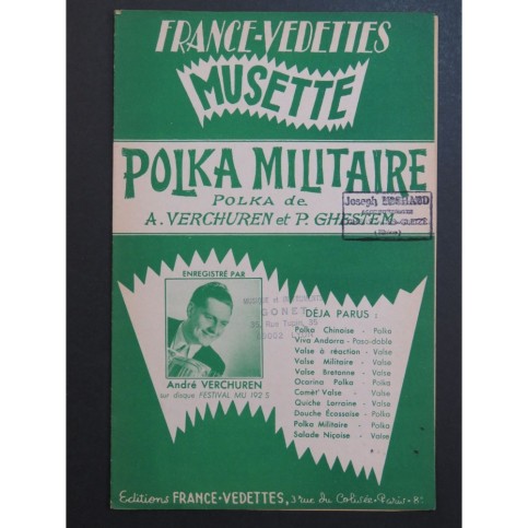 Polka Militaire Verchuren Ghestem Accordéon Piano 1955