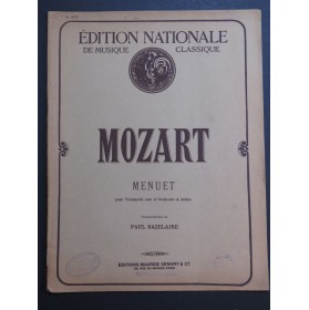 MOZART W. A. Menuet Violoncelle Orchestre à cordes
