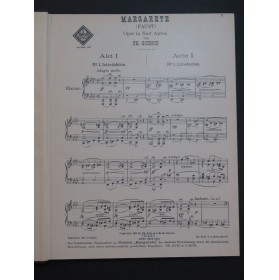 GOUNOD Charles Margarete Faust Opéra Chant Piano 1911