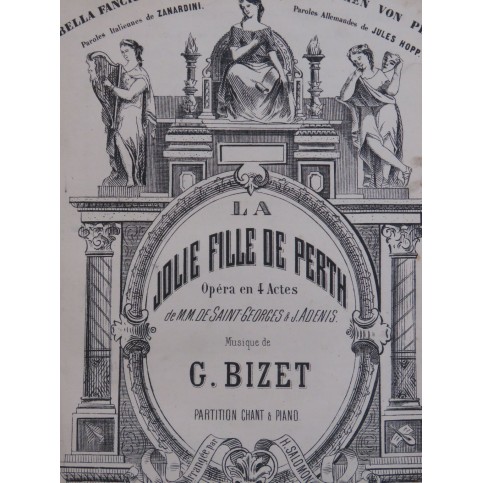 BIZET Georges La Jolie Fille de Perth Opéra Chant Piano ca1885
