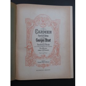 BIZET Georges Carmen Opéra Texte allemand Piano solo