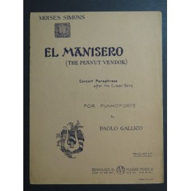 GALLICO Paolo El Manisero Cuban Song Moises Simons Piano 1930