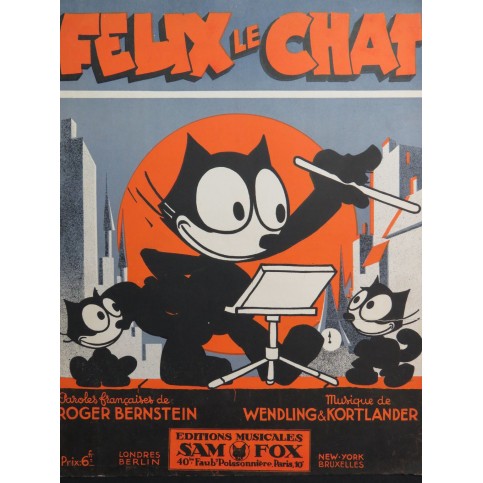 WENDLING Pete KORTLANDER Max Félix le Chat Chant Piano 1928