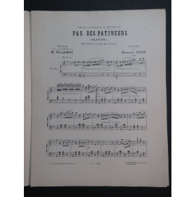 JOUVE Edouard Pas des Patineurs Skating Piano Danse 1897