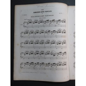 MENDELSSOHN Recueil No 5 Romances sans Paroles op 62 Piano 4 mains ca1855