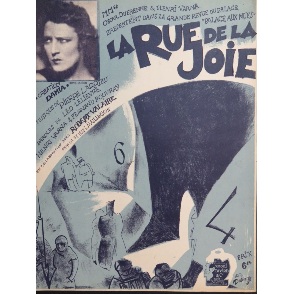 LARRIEU Pierre La Rue de la Joie Chant Piano 1927
