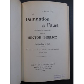 BERLIOZ Hector La Damnation de Faust Opéra Piano Chant 1933