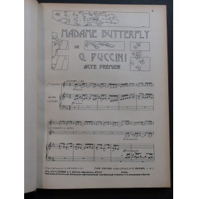 PUCCINI Giacomo Madame Butterfly Opéra Piano Chant