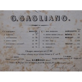 GAGLIANO G. Douze Ouvertures Choisies Piano ca1860