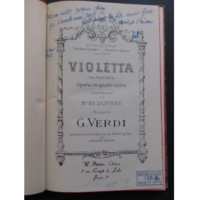 VERDI Giuseppe Violetta La Traviata Opéra Chant Piano 1946