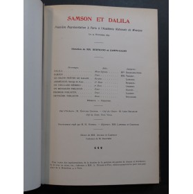 SAINT-SAËNS Camille Samson et Dalila Opéra Piano Chant ca1899