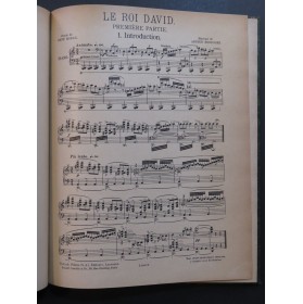 HONEGGER Arthur Le Roi David Chant Piano 1924