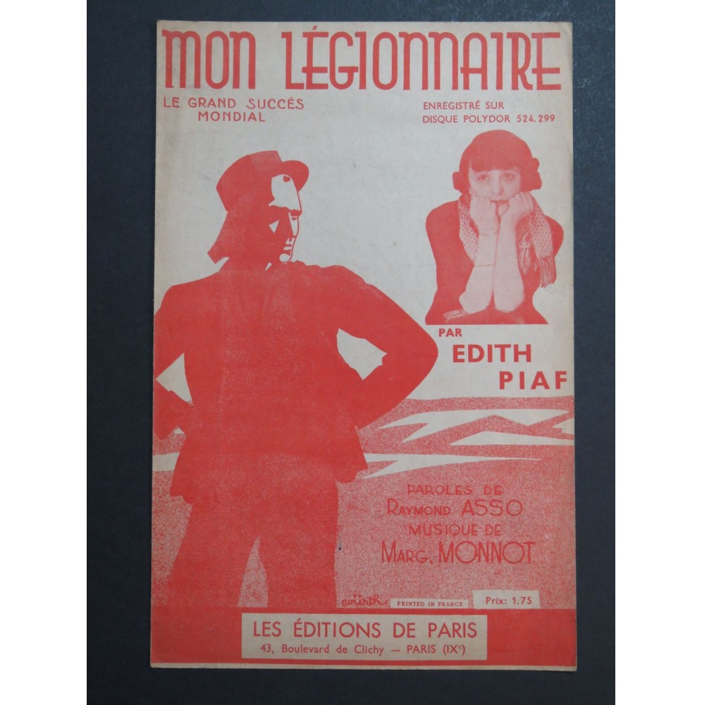 Mon Légionnaire Margueritte Monnot Edith Piaf Chant 1936