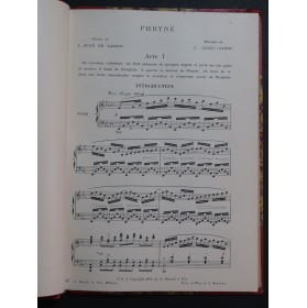 SAINT-SAËNS Camille Phryné Opéra Chant Piano 1893