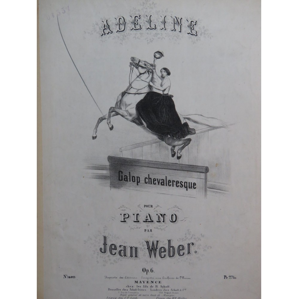 WEBER Jean Adeline Piano ca1855