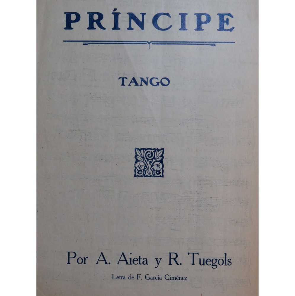 AIETA A. TUEGOLS R. Principe Gran Tango de Salon Violon Chant Piano