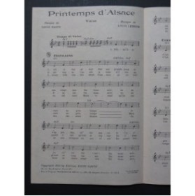 Printemps d'Alsace Valse Louis Ledrich Chant 1953