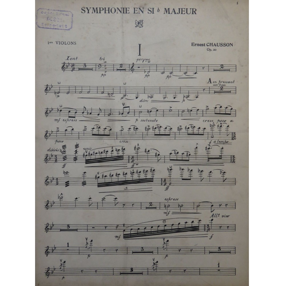 CHAUSSON Ernest Symphonie en Si b Majeur Orchestre